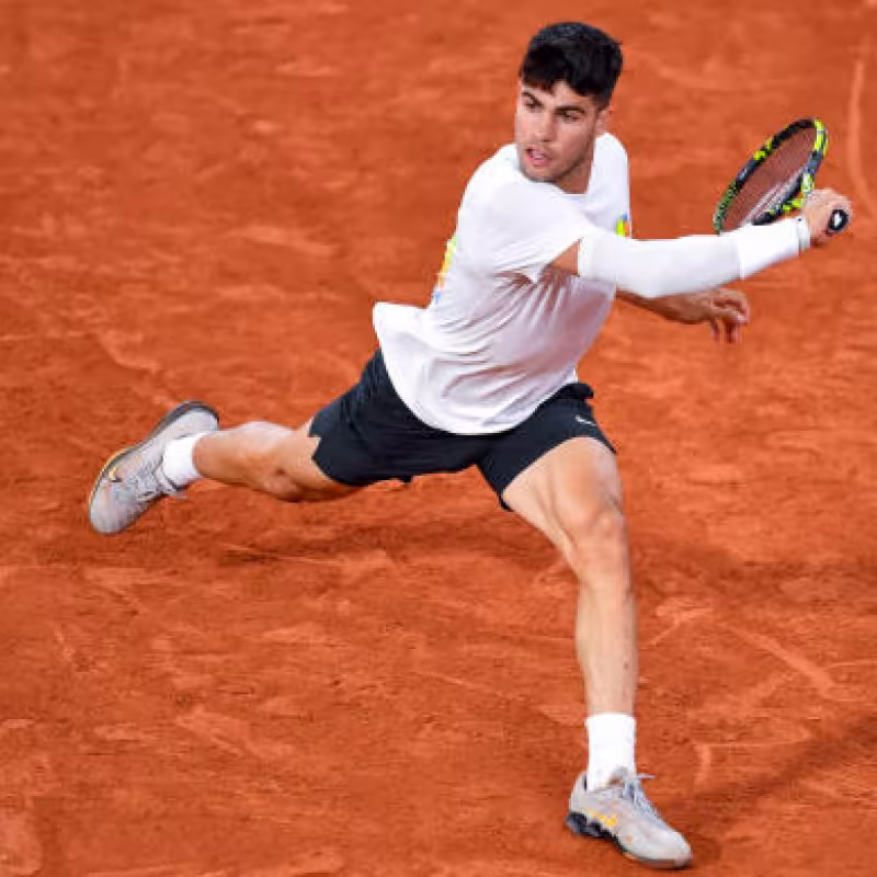 Carlos Alcaraz en Roland Garros 2024. Foto: getty
