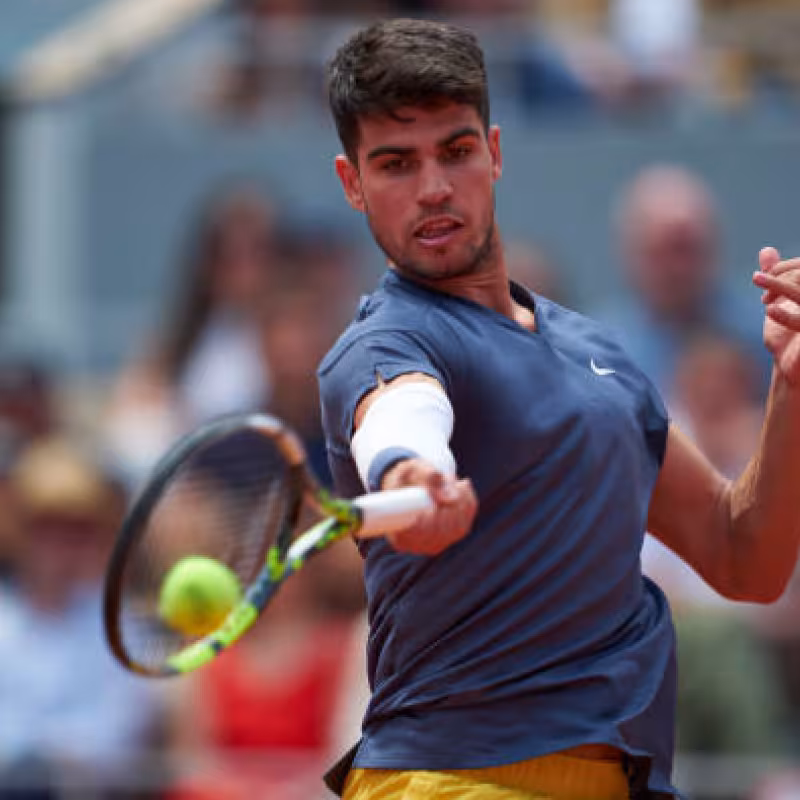 Carlos Alcraz en Roland Garros 2024. Foto: getty