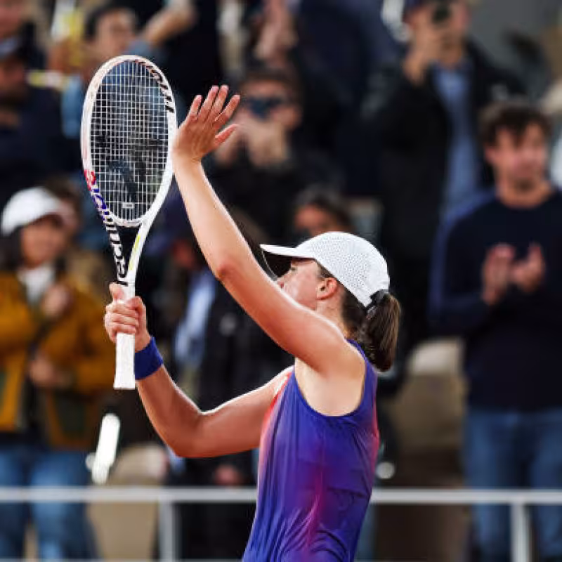 Iga Swiatek, ganadora ante Naomi Osaka en Roland Garros 2024. Foto: gettyimages