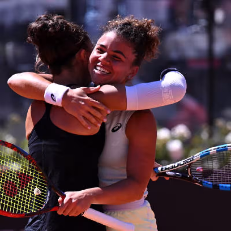 Sara Errani y Jasmine Paolini en el WTA Roma 2024. Foto: Getty