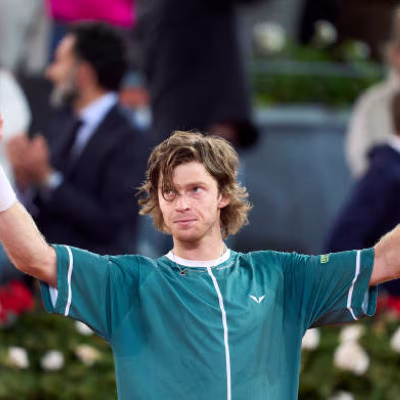 Andrey Rublev en el Mutua Madrid Open 2024. Foto: getty