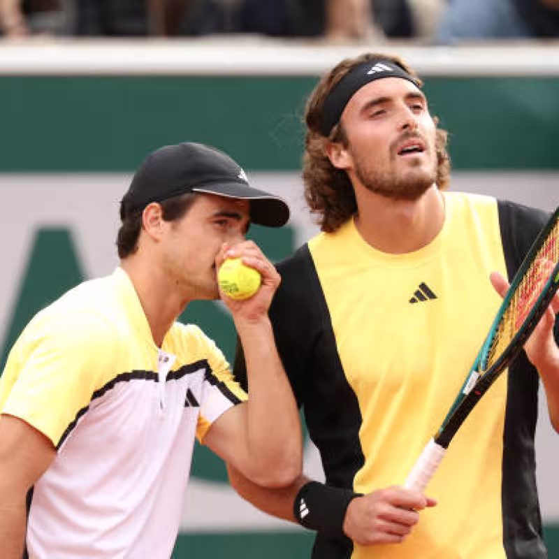 Hermanos Tsitsipas, en Roland Garros 2024. Foto: gettyimages