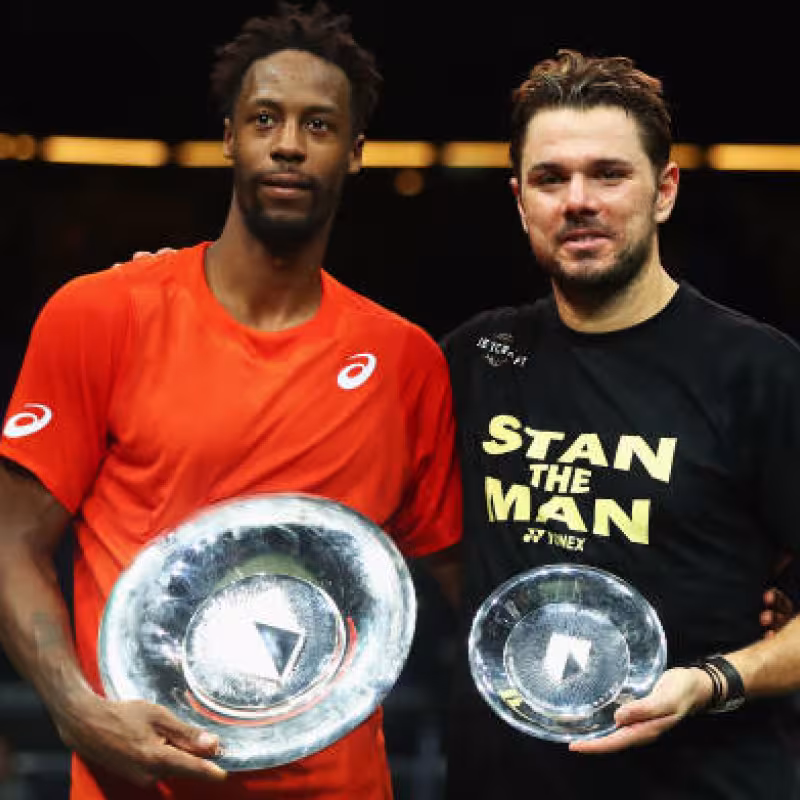 Gael Monfils y Stan Wawrinka en Rotterdam 2019. Foto: getty