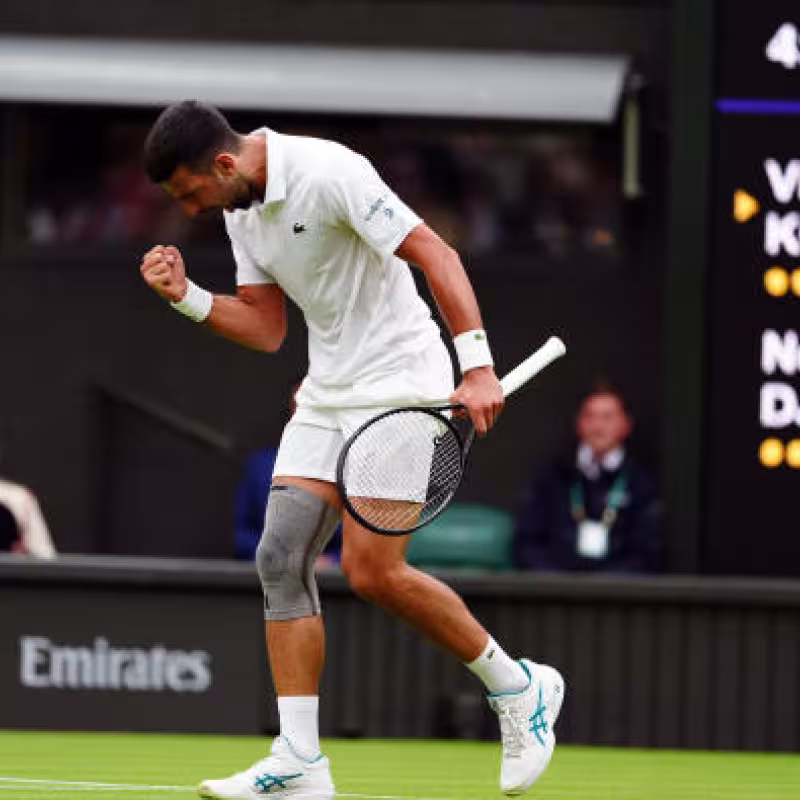 Novak Djokovic en Wimbledon 2024. Foto: getty
