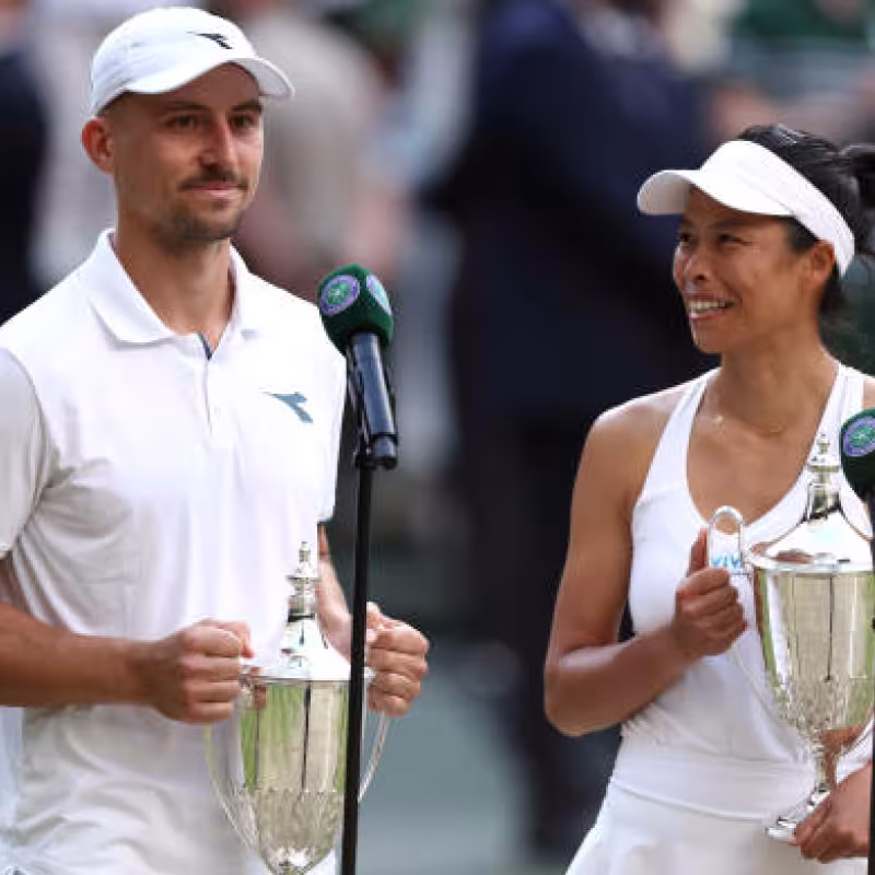 Su-Wei Hsieh and Zielinski, champions of the mixed doubles at Wimbledon