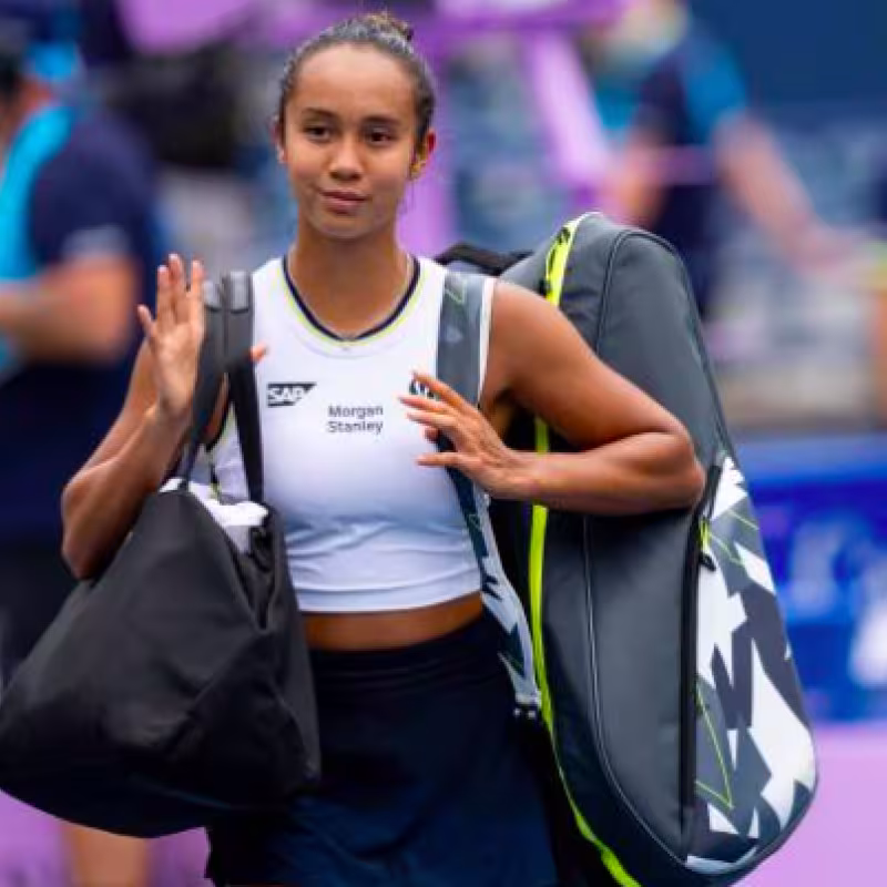 Leylah Fernandez, eliminated at WTA Toronto 2024.