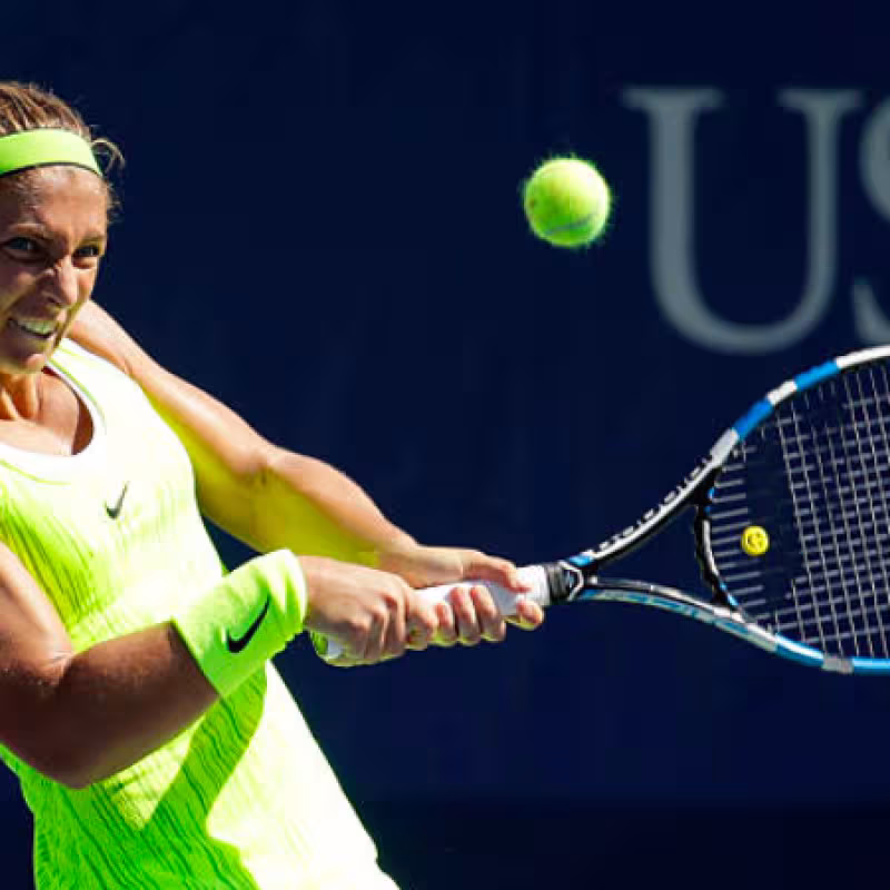 Sara Errani defeats Bucsa in the first round of the US Open 2024. Source: Getty
