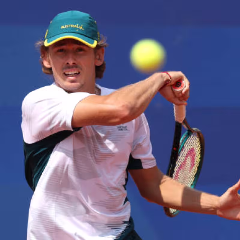 Alex de Minaur training at the Paris 2024 Olympic Games. Photo: getty