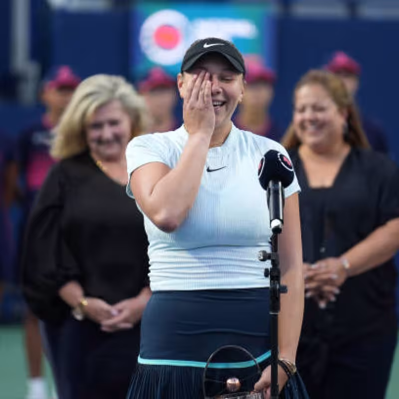 Amanda Anisimova, after losing the final of the WTA Toronto 2024. Photo: Getty