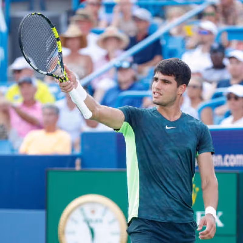 Carlos Alcaraz trains in Cincinnati. Photo: gettyimages