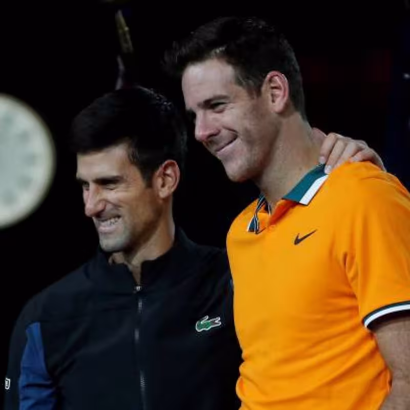 Djokovic and Del Potro at the US Open. Photo: gettyimages.