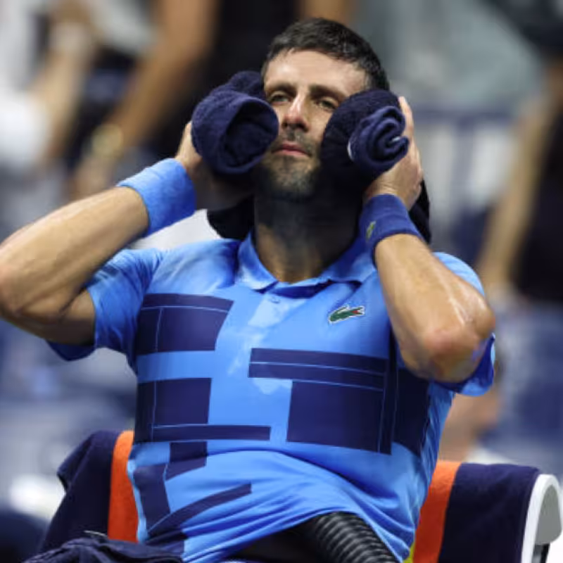Novak Djokovic during the US Open 2024