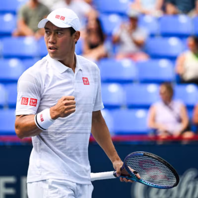 Kei Nishikori, winner of the duel against Stefanos Tsitsipas at the ATP Toronto 2024. Photo: Getty