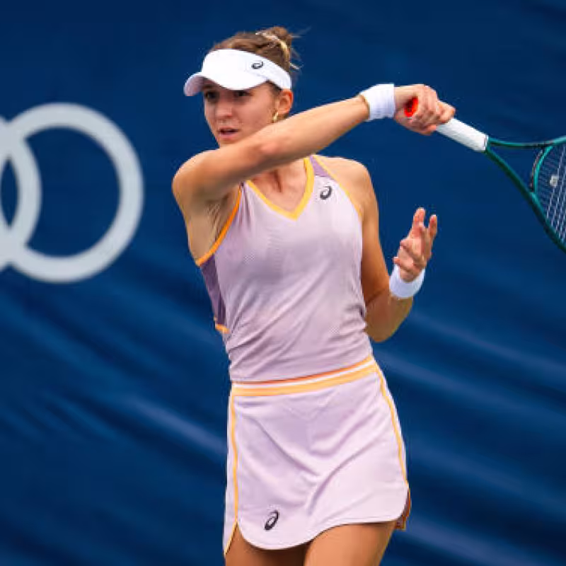 Rebeka Masarova, in the qualifying round of the US Open 2024. Photo: Getty Images