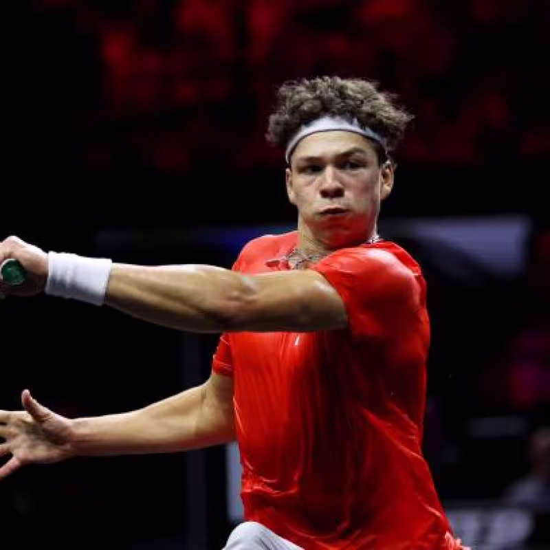 Ben Shelton beats Medvedev in Laver Cup 2024. Photo. gettyimages