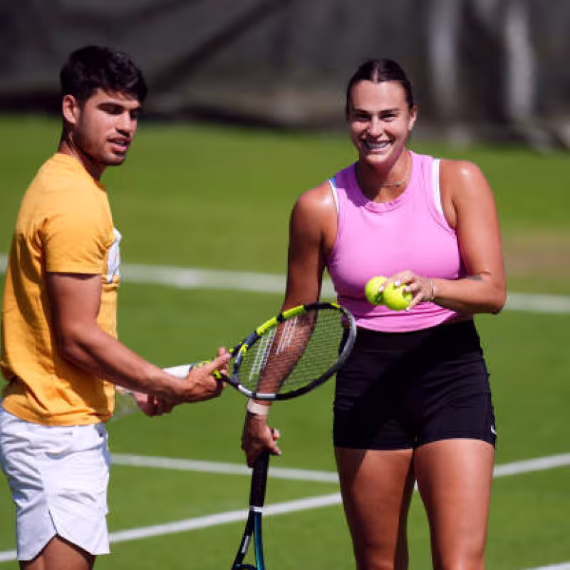 Carlos Alcaraz and Aryna Sabalenka. Photo: Getty