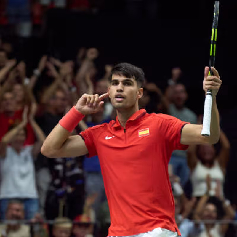 Carlos Alcaraz in the 2024 Davis Cup. Photo: Getty