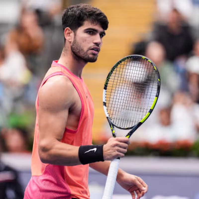 Carlos Alcaraz at the ATP in Beijing 2024. Photo: Getty