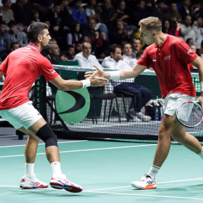 Novak Djokovic and Medvedev, in Davis Cup 2024. Photo: gettyimages