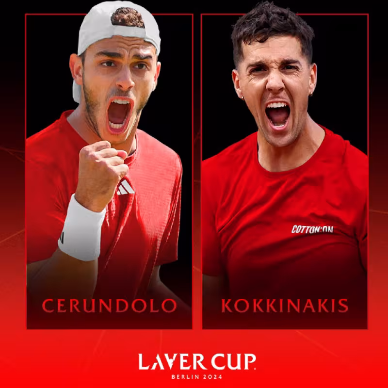 Francisco Cerundolo and Thanasi Kokkinakis. Photo: Laver Cup