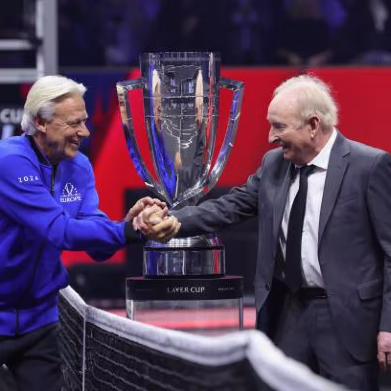 Borg and Laver, kicking off Laver Cup 2024. Source: Getty