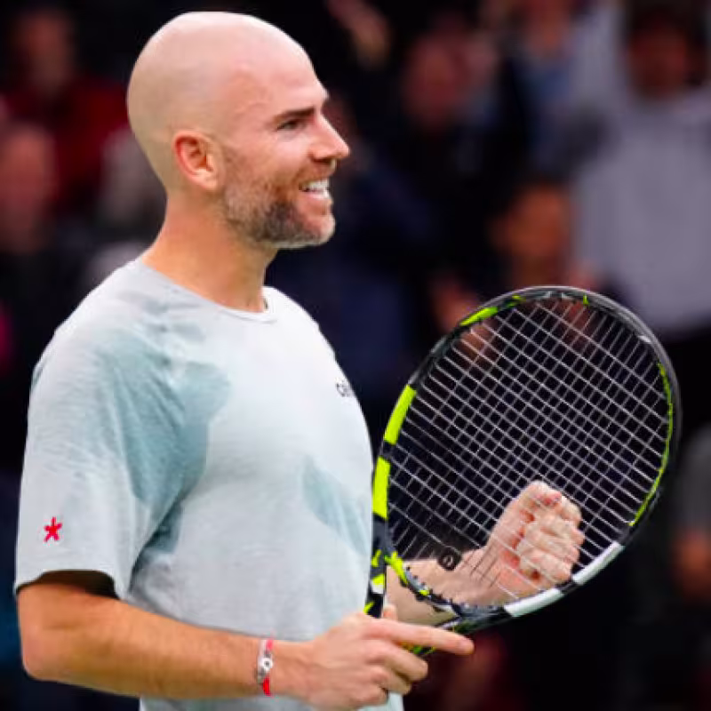 Adrian Mannarino smiles again in Paris-Bercy. Source: Getty