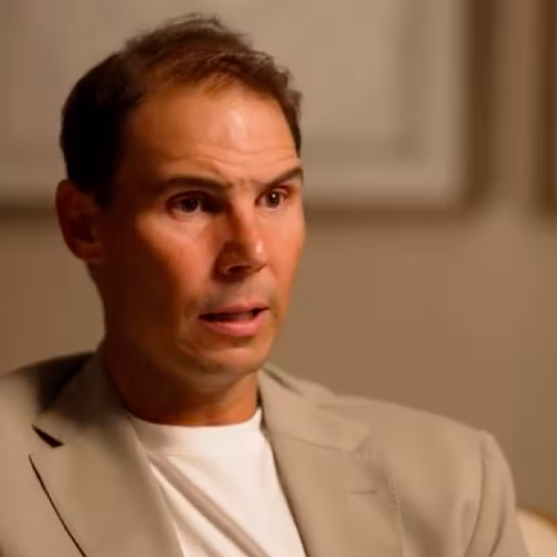 Rafa Nadal in his welcome interview at the Six Kings Slam. Source: DAZN