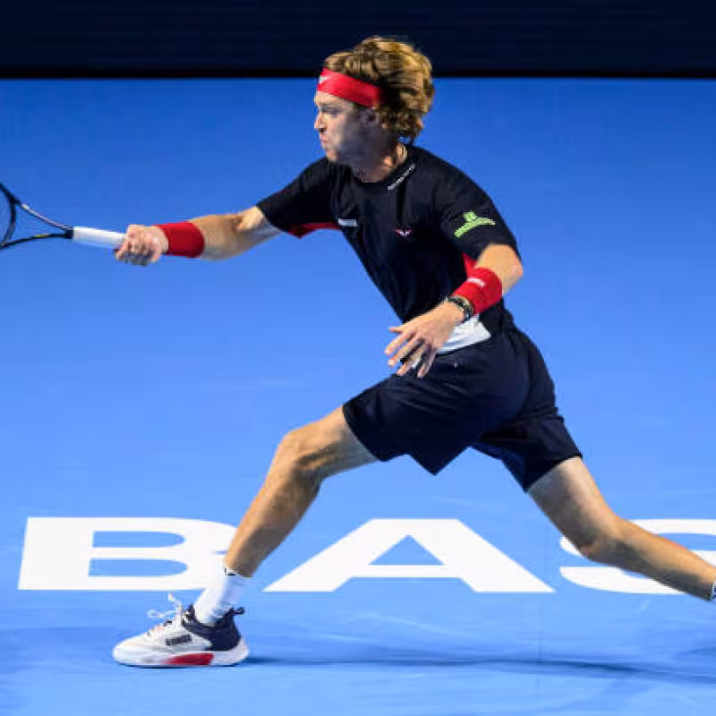 Andrey Rublev at the ATP Basel 2024. Photo: Getty