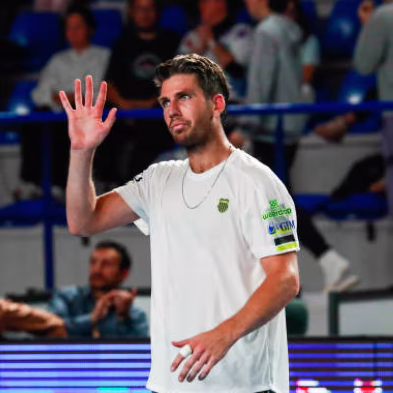 Cameron Norrie at the Roanne 2024 Challenger. Photo: Getty