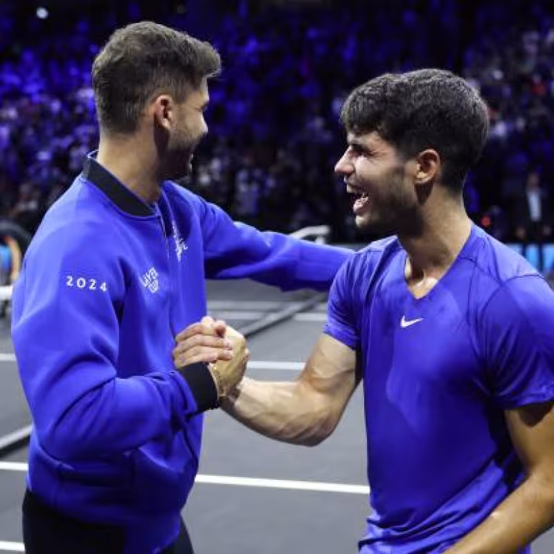 Dimitrov and Alcaraz at the Laver Cup. Photo: gettyimages