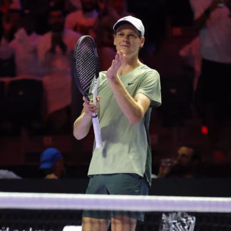 Jannik Sinner at the 'Six Kings Slam' 2024. Photo: Getty