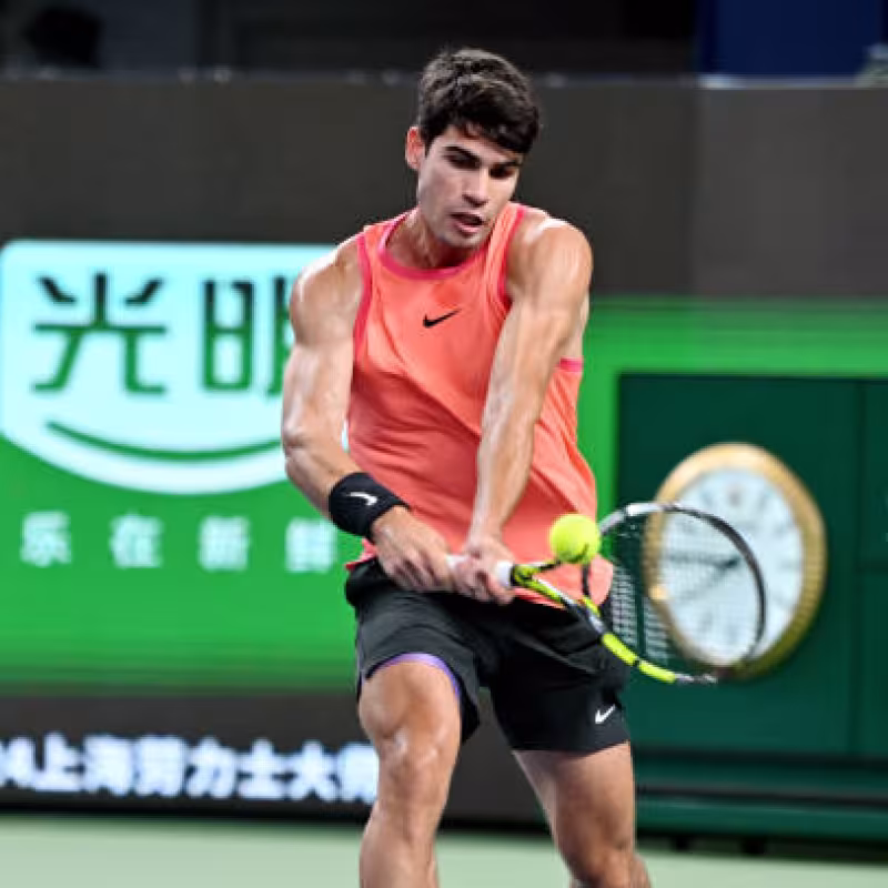 Carlos Alcaraz at the ATP in Shanghai 2024. Photo: Getty