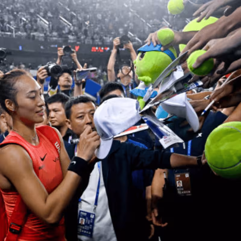 Qinwen Zheng at the WTA Wuhan Open 2024. Photo: Getty