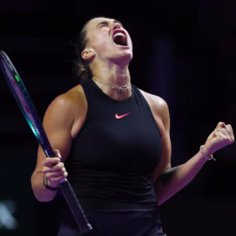 Aryna Sabalenka secures ticket to WTA Finals semifinals. Source: Getty