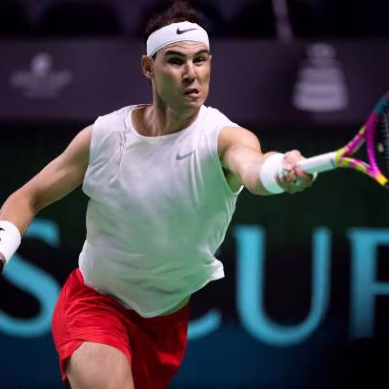 Rafael Nadal, training for the 2024 Davis Cup. Photo: gettyimages