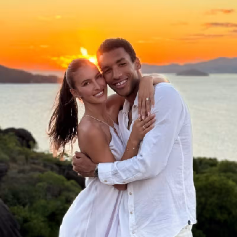 Felix Auger-Aliassime and Nina Ghaibi in 2024. Photo: Getty