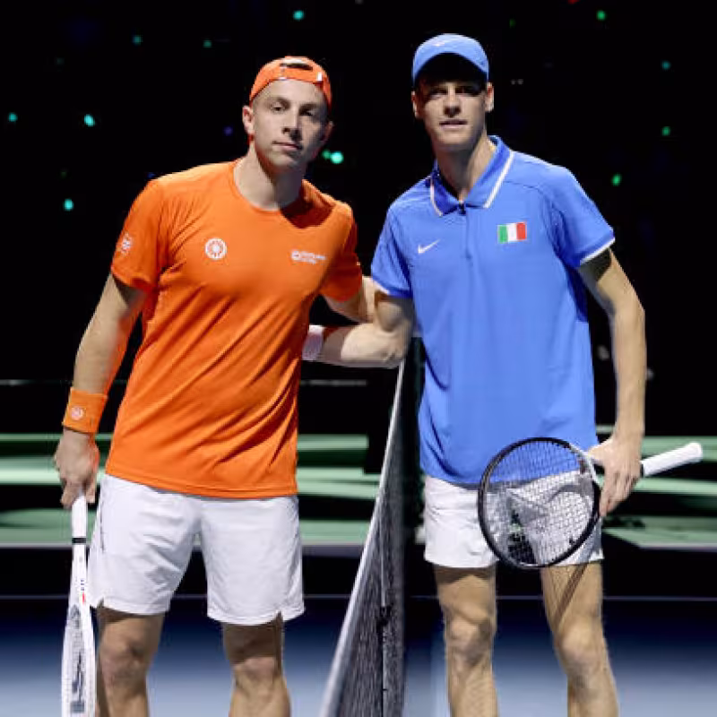 Tallon Griekspoor, together with Jannik Sinner in the past 2024 Davis Cup Final.