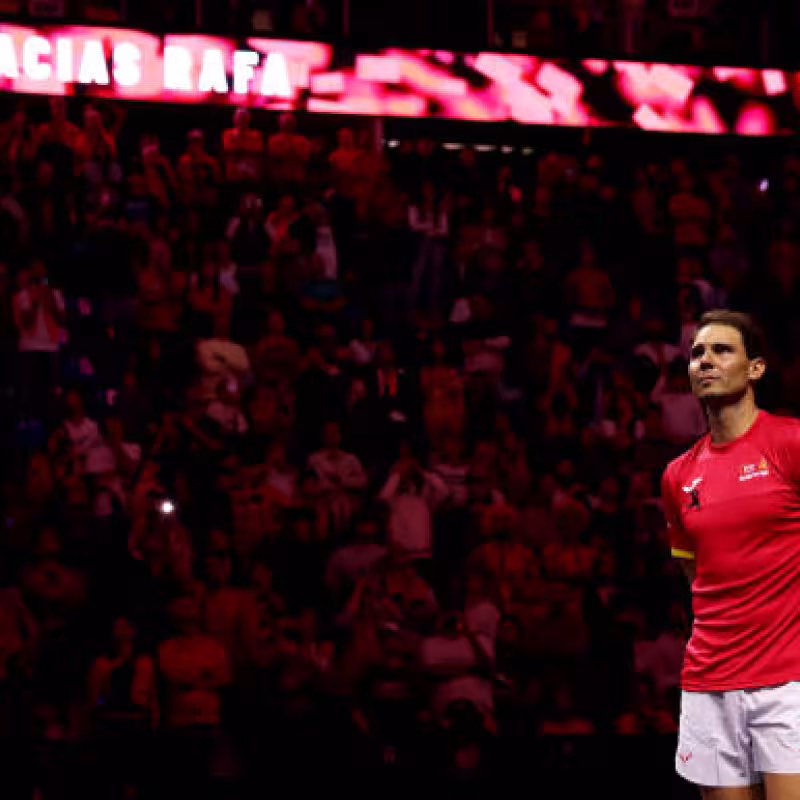 Rafael Nadal, in his farewell. Source: Getty