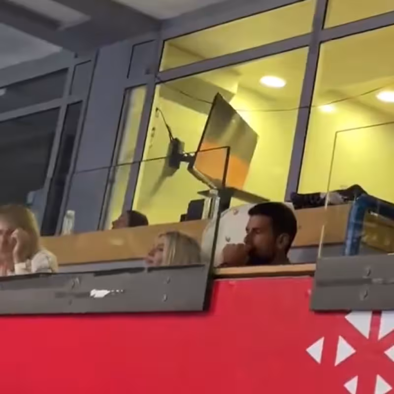 Novak Djokovic in the stands at ATP Belgrade. Photo: Instagram @u_penjanju