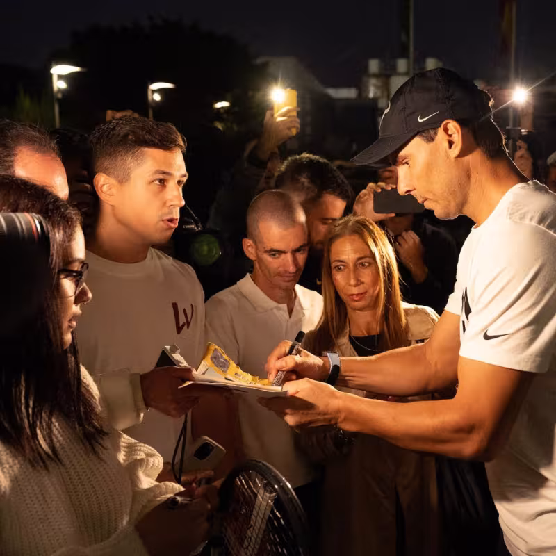Rafa Nadal upon his arrival in Malaga. Photo: Getty