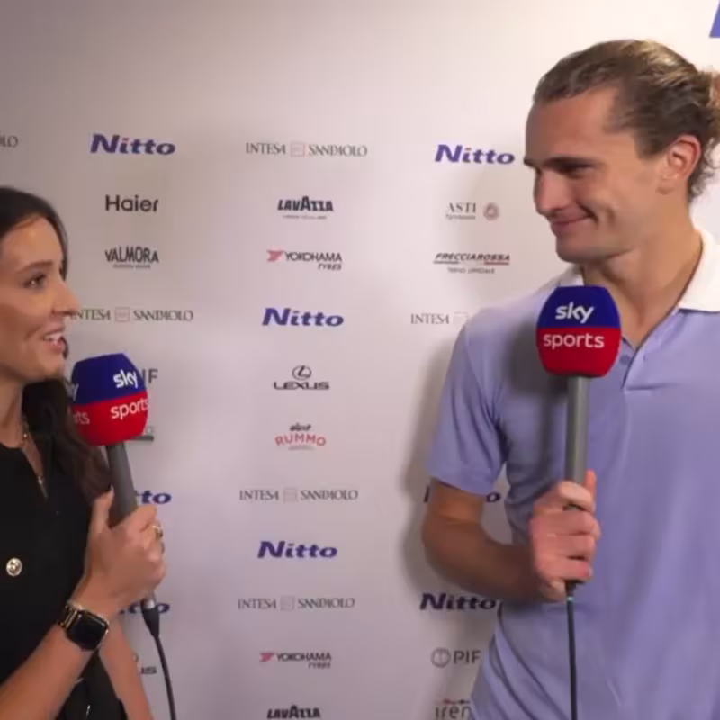 Laura Robson and Alexander Zverev at ATP Finals 2024. Photo: Getty