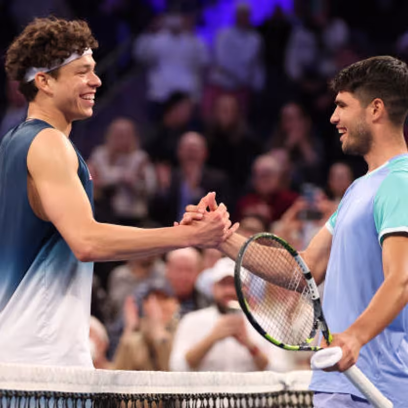 Carlos Alcaraz and Ben Shelton at Madison Square Garden 2024. Photo: getty