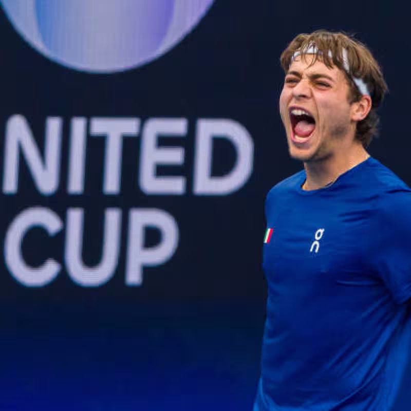 Flavio Cobolli, at United Cup 2025. Photo: gettyimages