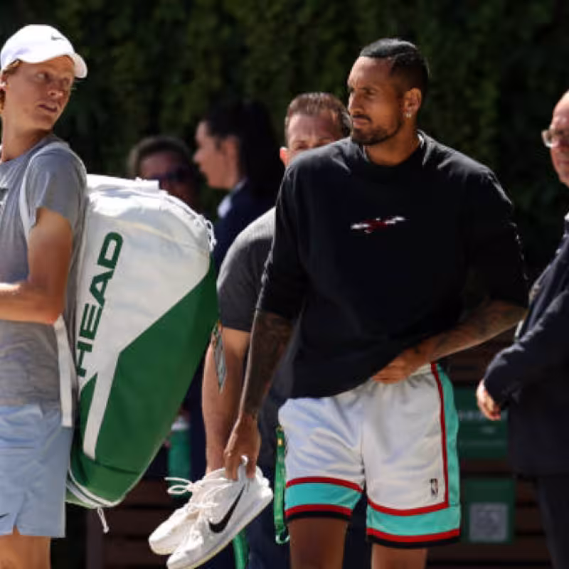 Nick Kyrgios and Jannik Sinner. Photo: Getty