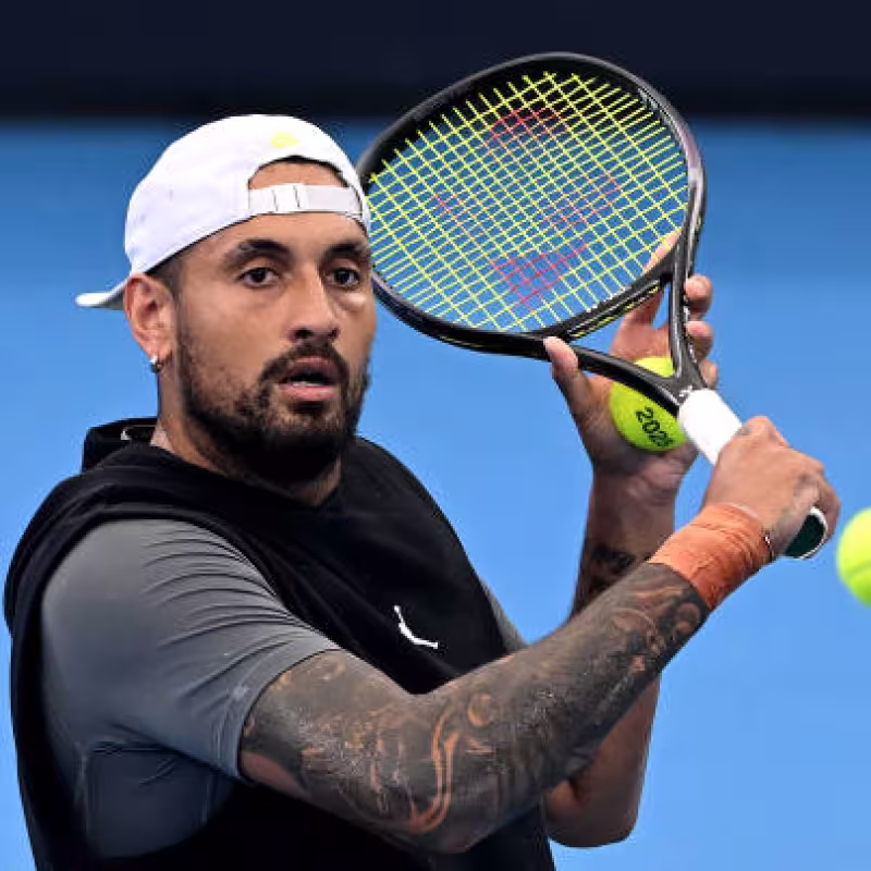 Nick Kyrgios talks about his return at the ATP Brisbane 2025 Media Day. Photo: Getty