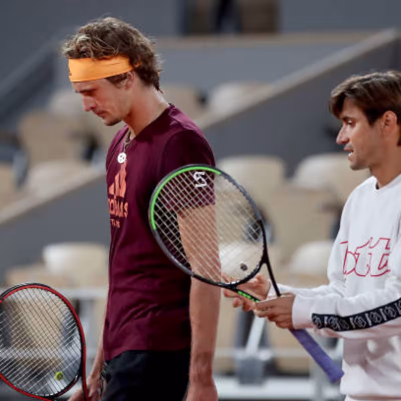 Alexander Zverev and David Ferrer, in their stage as coach/player.