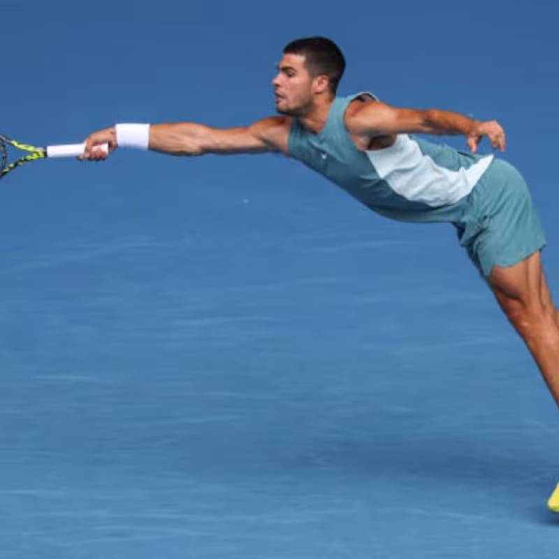 Carlos Alcaraz at the 2025 Australian Open. Photo: Getty