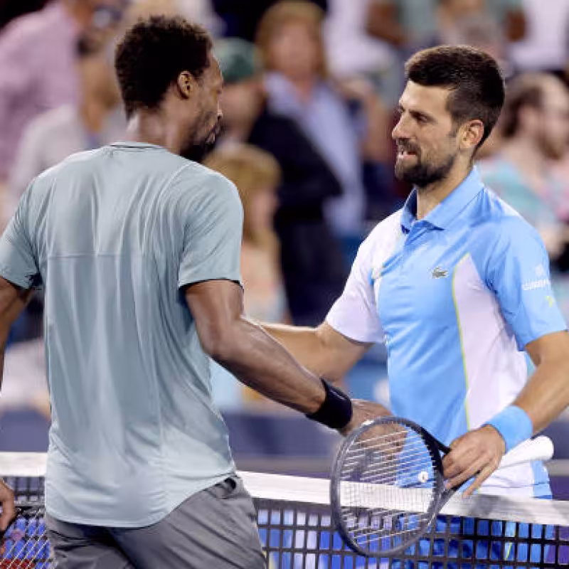Novak Djokovic and Gael Monfils.