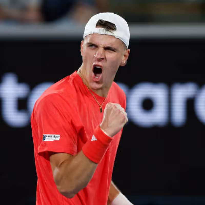 Jakub Mensik defeats Ruud at the 2025 Australian Open. Photo: gettyimages