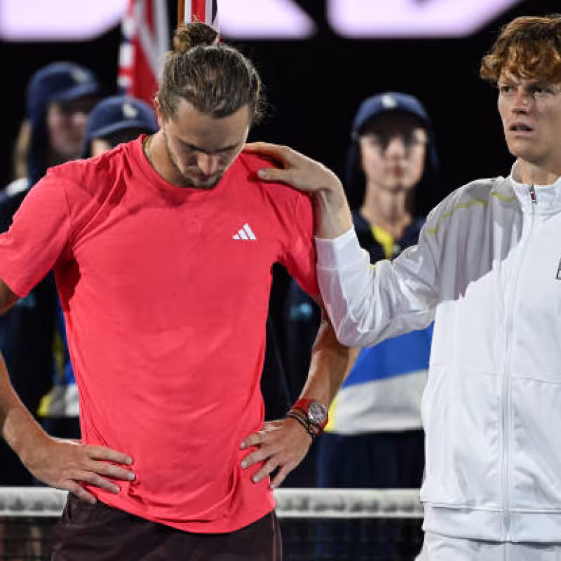 Alexander Zverev and Jannik Sinner in Cincinnati 2024. Photo: Getty